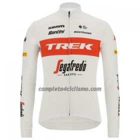 Maglia 2022 Trek-Segafredo Manica Lunga Rosso Bianco